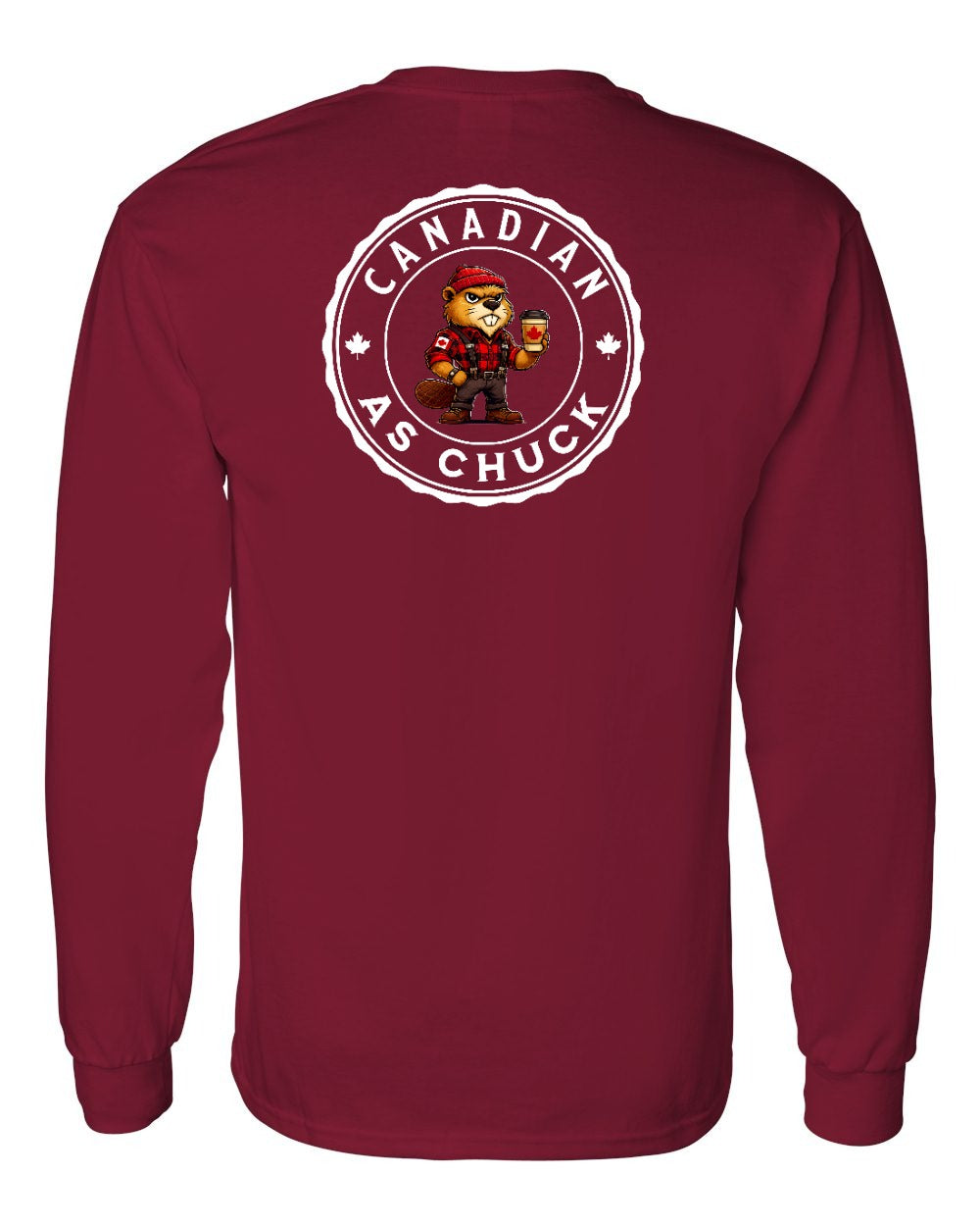 Love it or Leave it Eh! Left Chest and Back Long Sleeve - Gildan Canada (sewn Internationally)