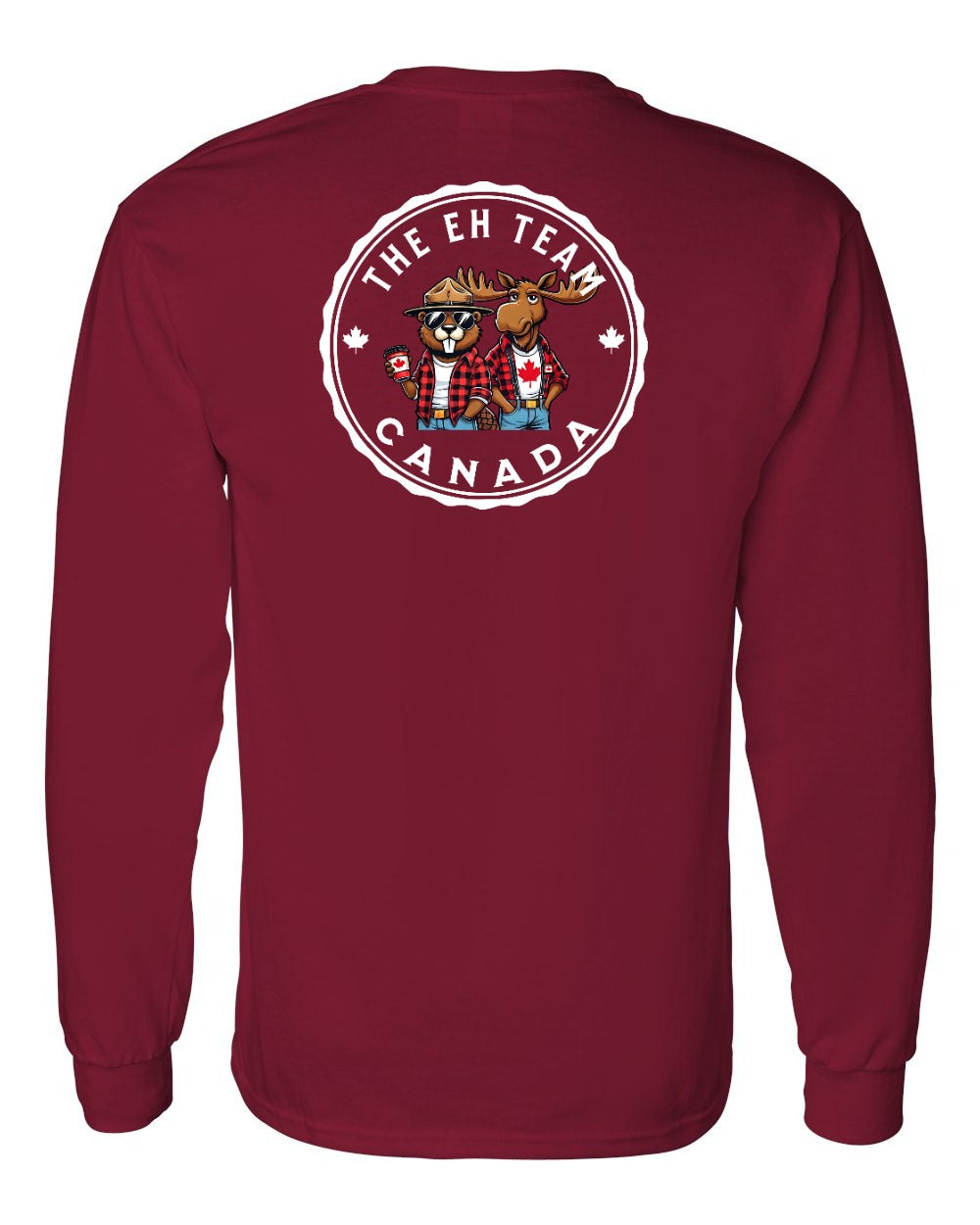 Eh Team Left Chest and Back Long Sleeve - Gildan Canada (sewn Internationally)
