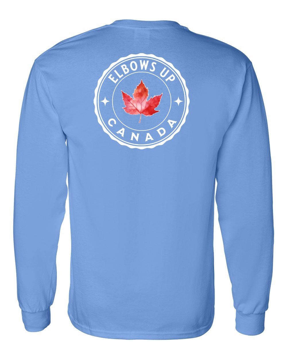 Elbows up Leaf Left Chest and Back Long Sleeve - Gildan Canada (sewn Internationally)