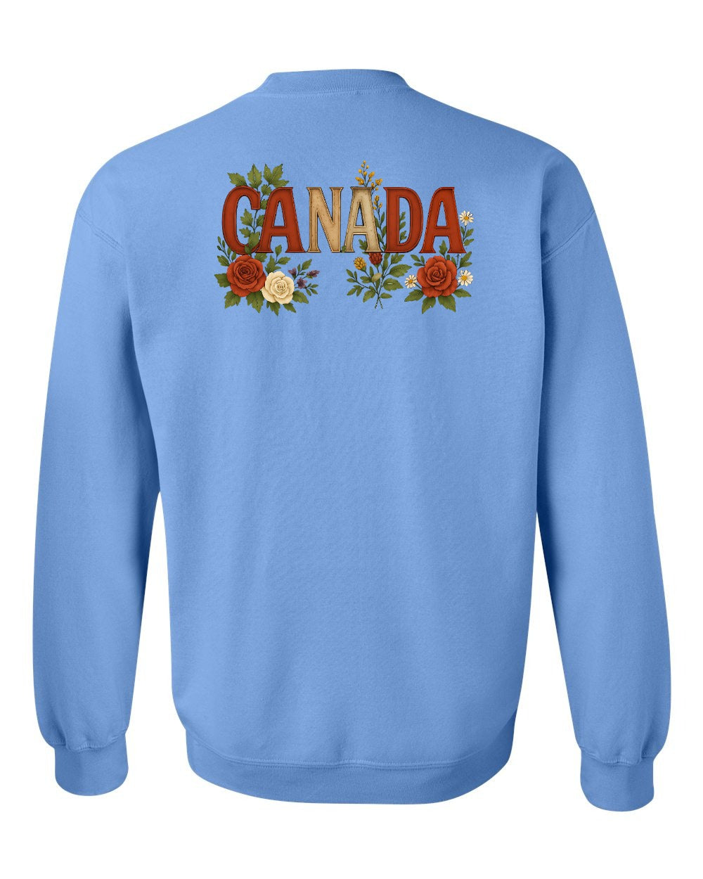 Canada Flowers Left Chest and Back Crewneck - Gildan Canada (sewn Internationally)