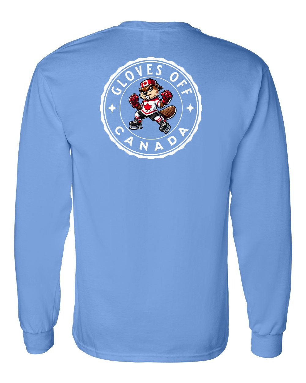 Gloves Off Beaver Left Chest and Back Long Sleeve - Gildan Canada (sewn Internationally)