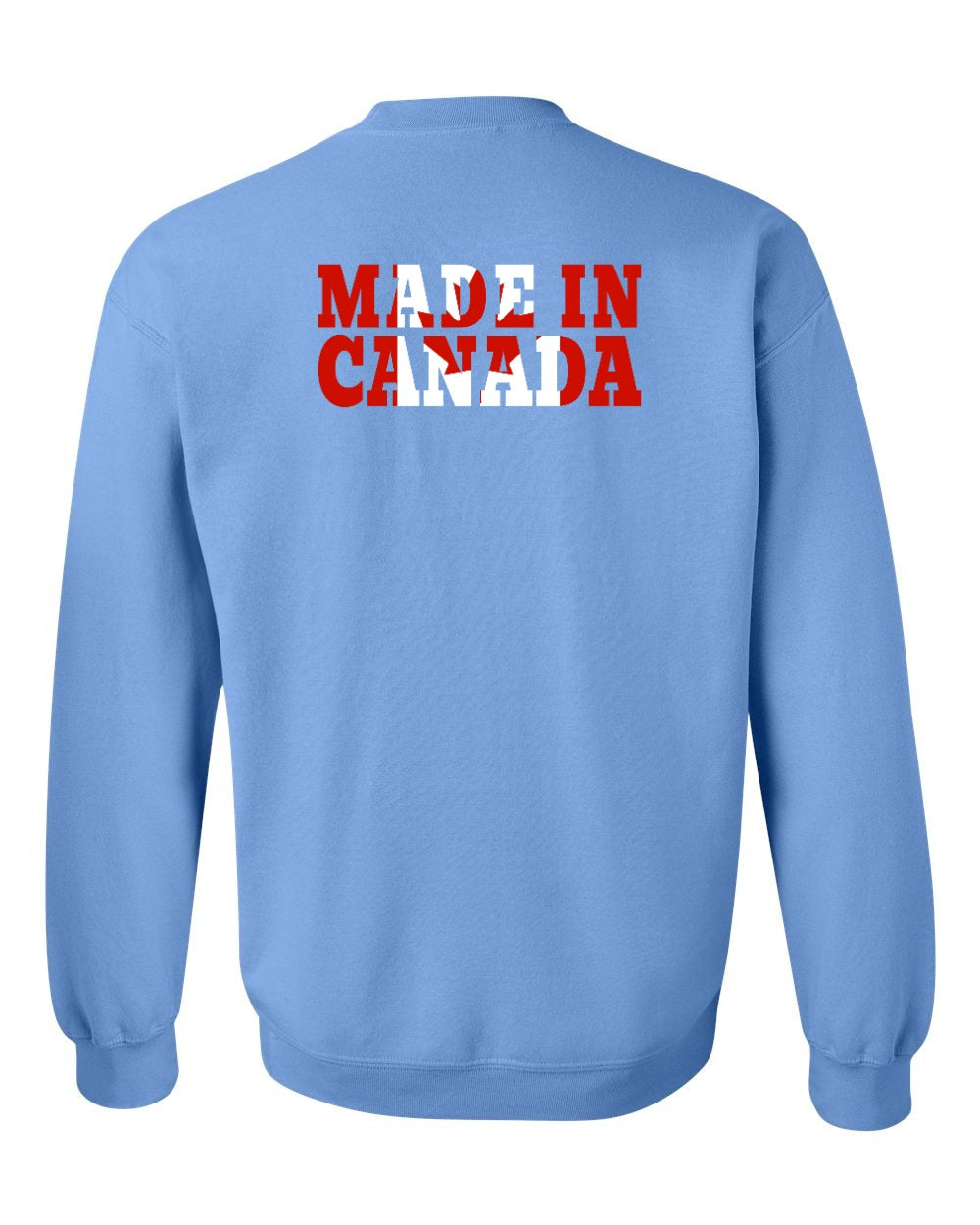 Made in Canada Flag Background Left Chest and Back Crewneck - Gildan Canada (sewn Internationally)