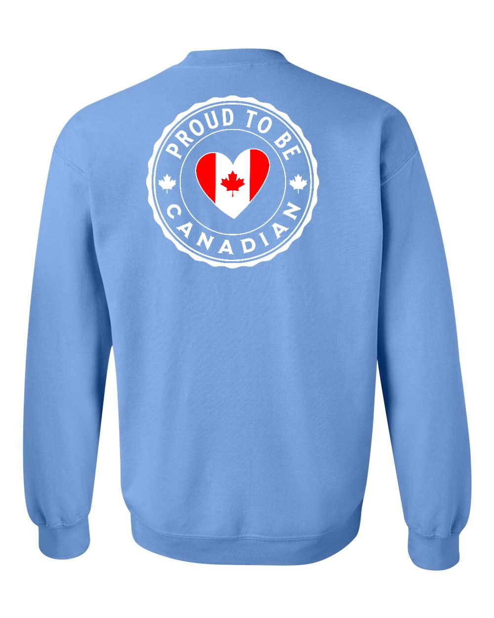 Proud to be Canadian Heart Flag Left Chest and Back Crewneck - Gildan Canada (sewn Internationally)