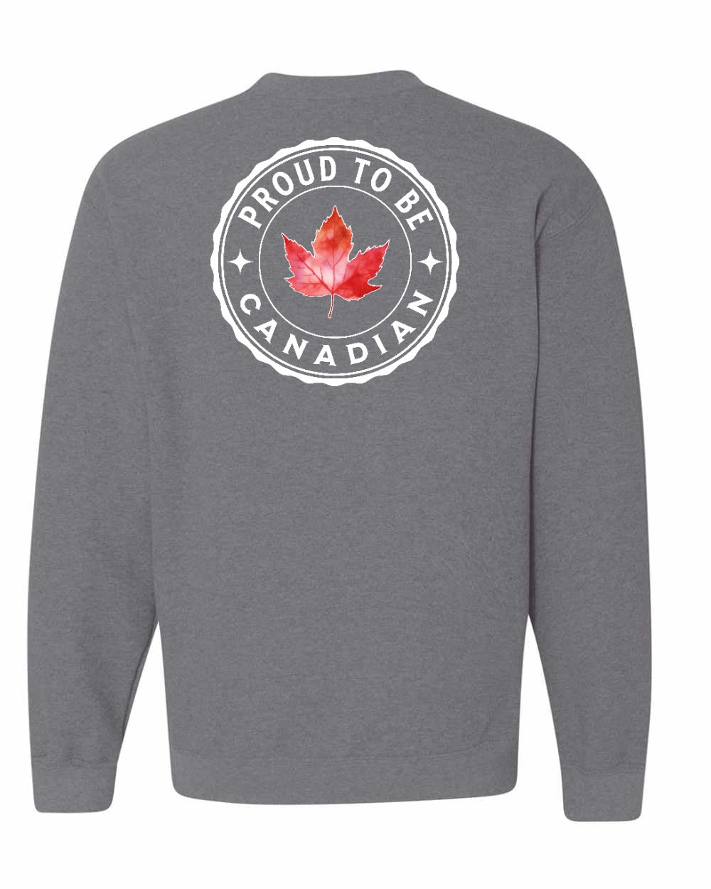 Proud to be Canadian Leaf Left Chest and Back Crewneck - Gildan Canada (sewn Internationally)