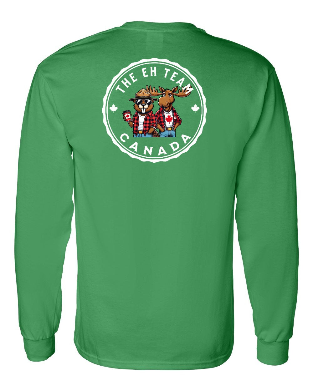 Eh Team Left Chest and Back Long Sleeve - Gildan Canada (sewn Internationally)