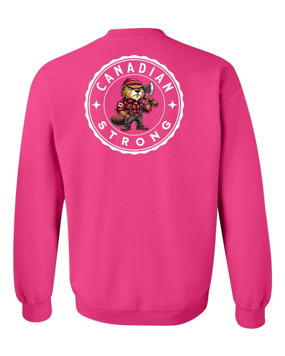 Canadian Strong Beaver Left Chest and Back Crewneck - Gildan Canada (sewn Internationally)