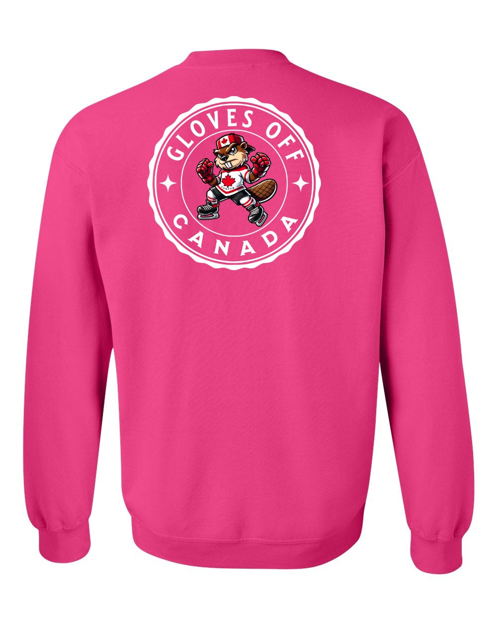 Gloves Off Beaver Left Chest and Back Crewneck - Gildan Canada (sewn Internationally)