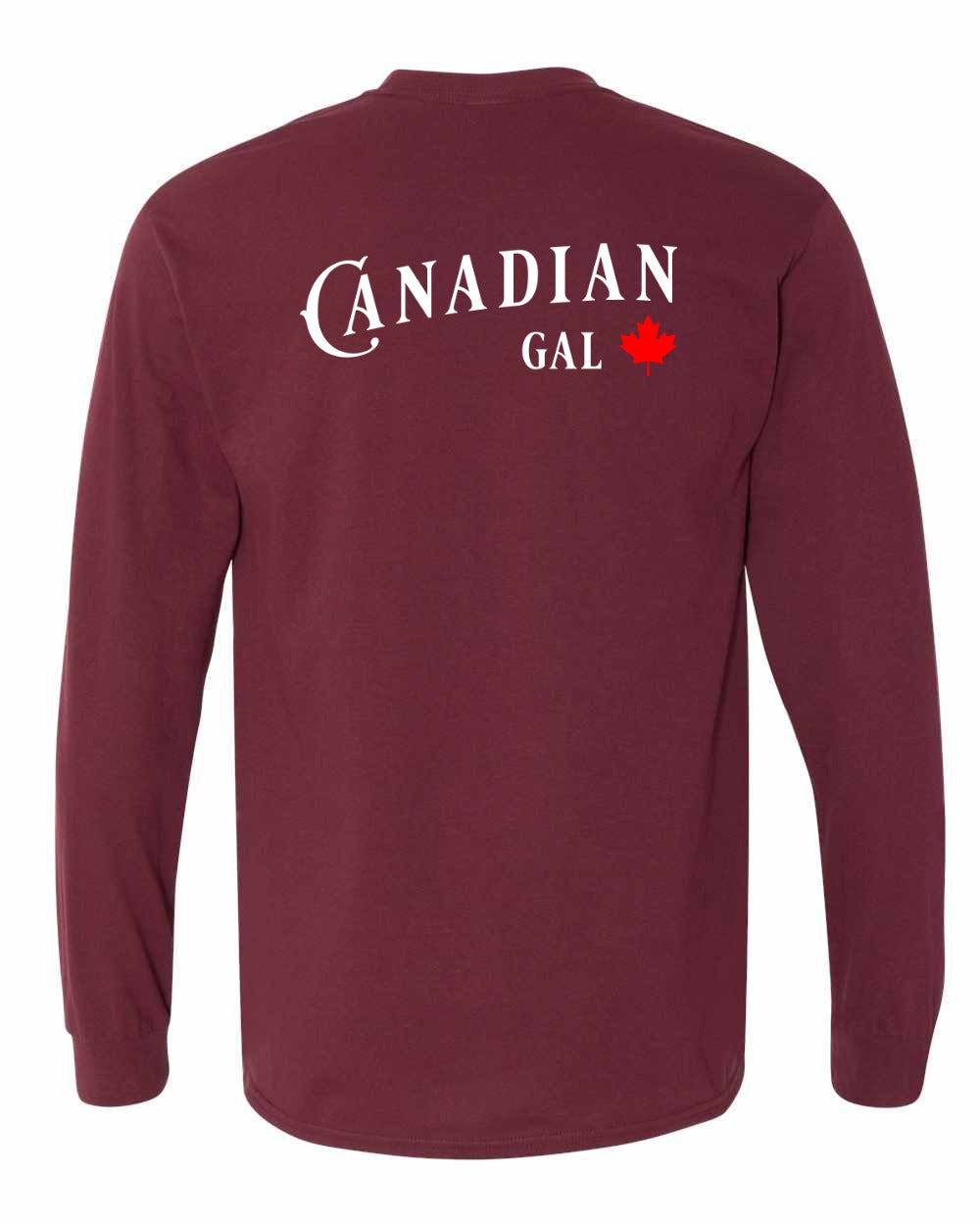 Canadian Gal Left Chest and Back Long Sleeve - Gildan Canada (sewn Internationally)