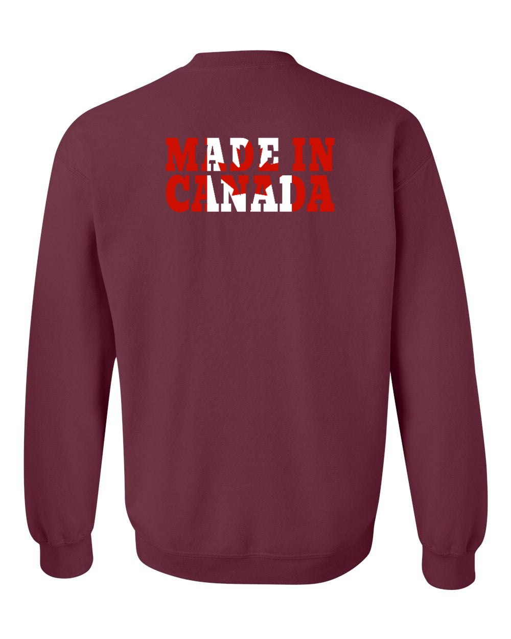Made in Canada Flag Background Left Chest and Back Crewneck - Gildan Canada (sewn Internationally)
