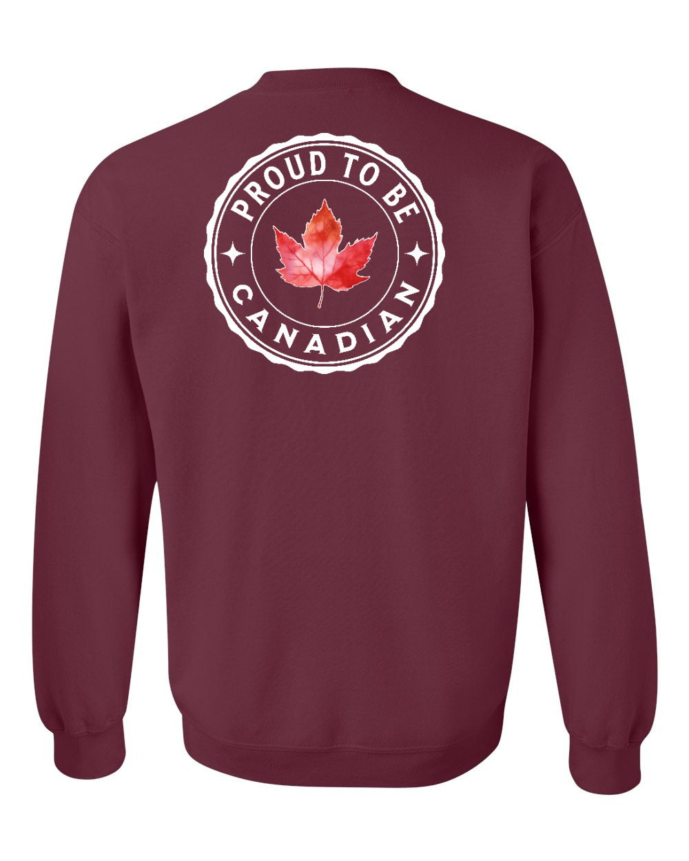 Proud to be Canadian Leaf Left Chest and Back Crewneck - Gildan Canada (sewn Internationally)