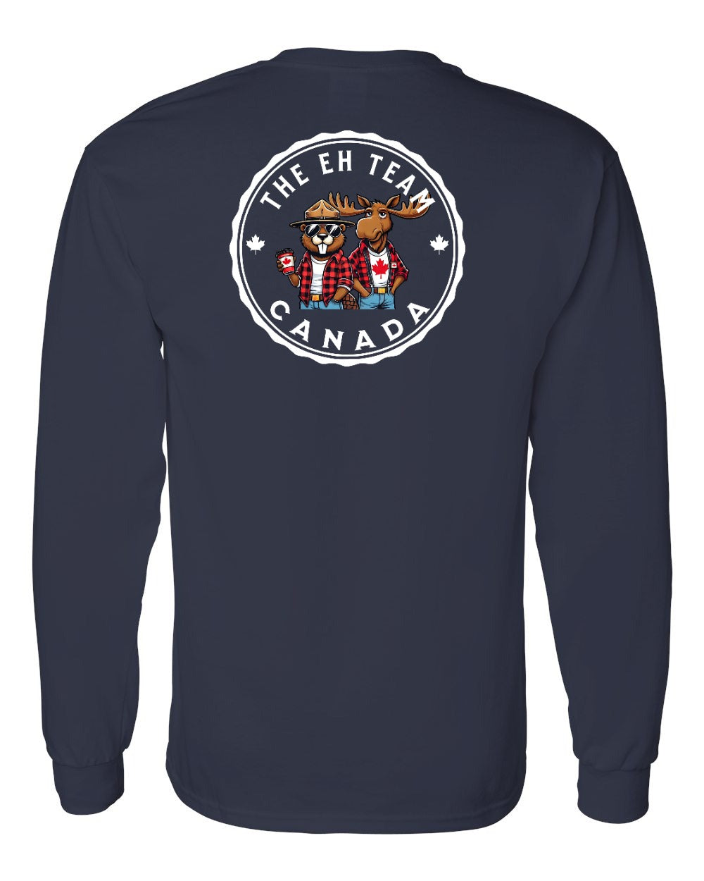 Eh Team Left Chest and Back Long Sleeve - Gildan Canada (sewn Internationally)