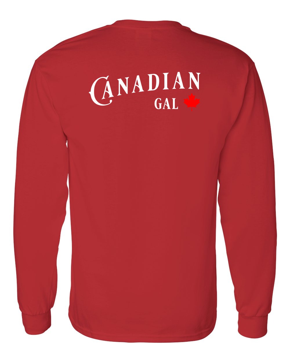 Canadian Gal Left Chest and Back Long Sleeve - Gildan Canada (sewn Internationally)