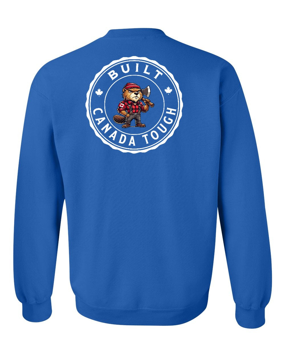 Built Canada Tough Male Beaver Left Chest and Back Crewneck - Gildan Canada (sewn Internationally)