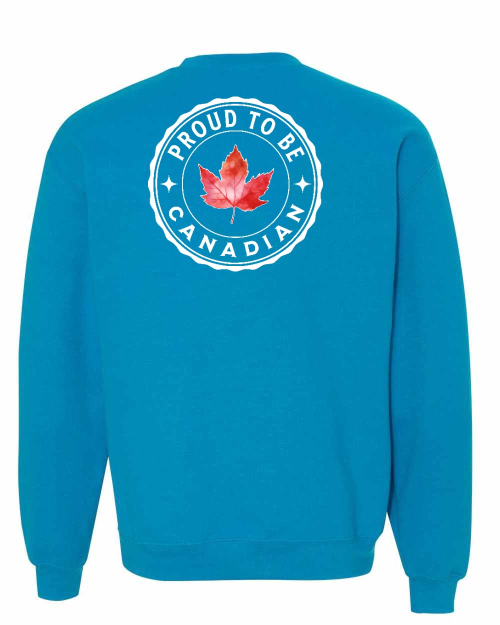 Proud to be Canadian Leaf Left Chest and Back Crewneck - Gildan Canada (sewn Internationally)