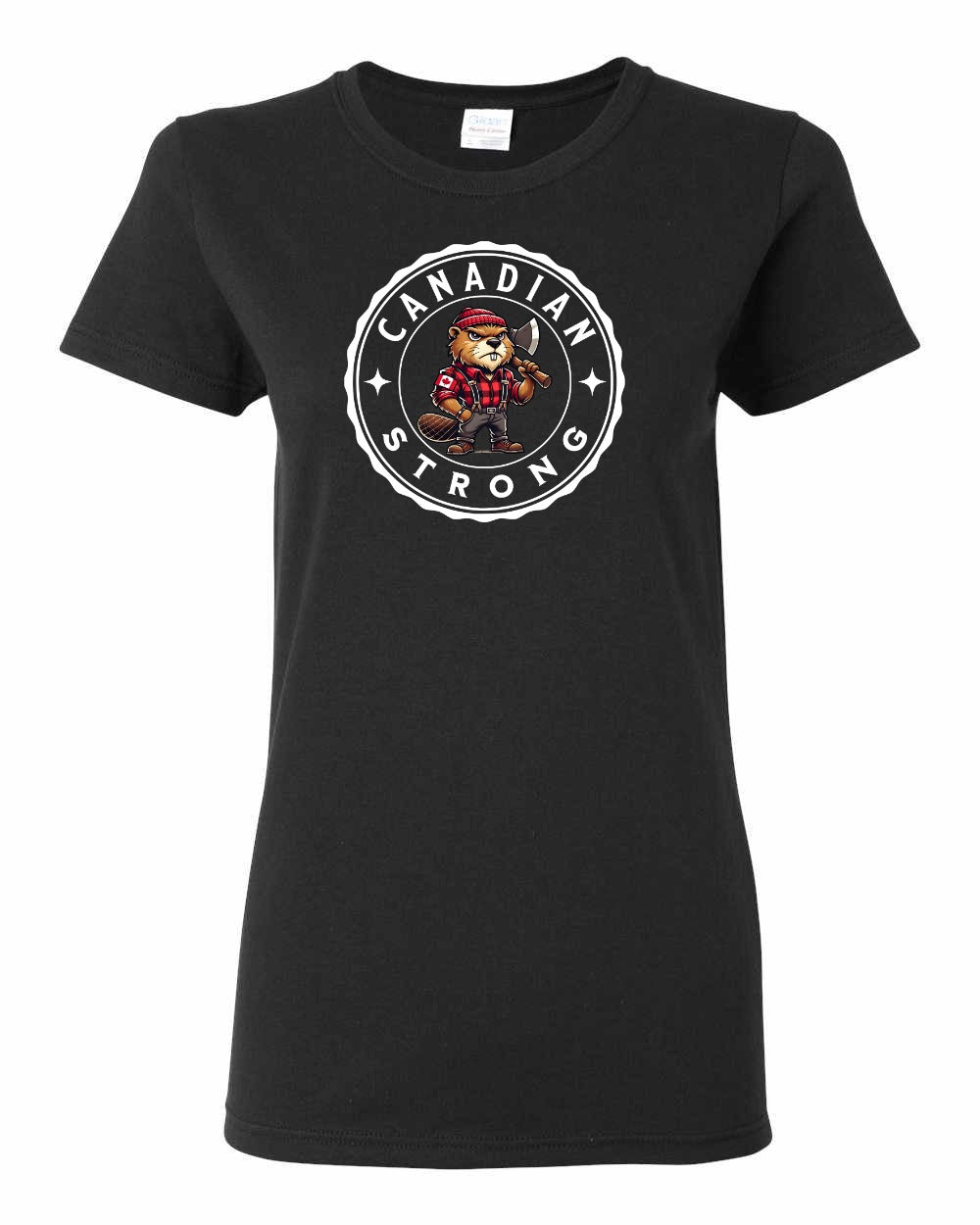 Canadian Strong Beaver Full Front Women's Tee - Gildan Canada (sewn Internationally)