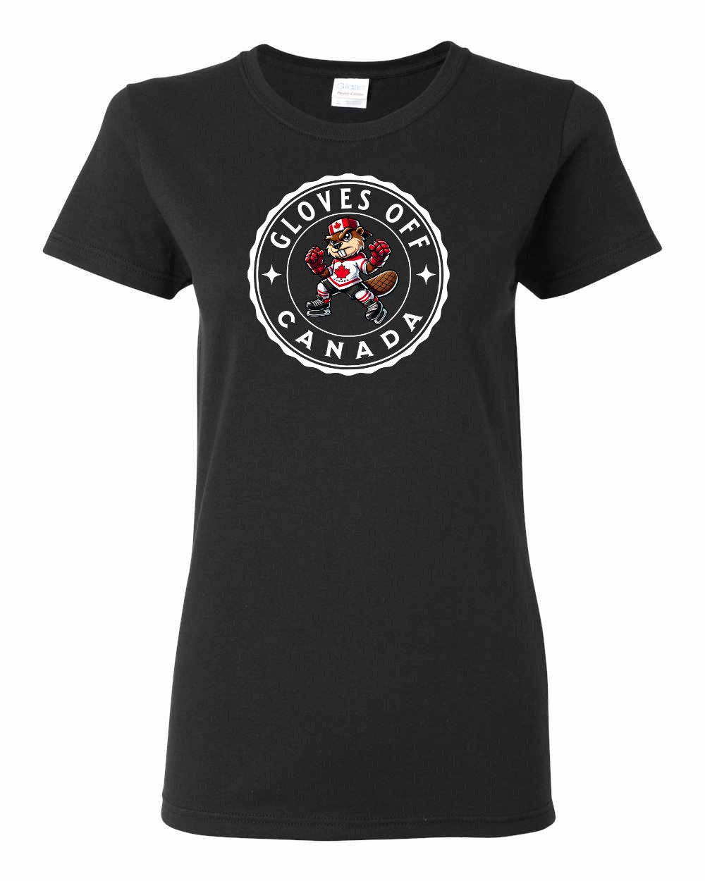 Gloves Off Beaver Full Front Women's Tee - Gildan Canada (sewn Internationally)