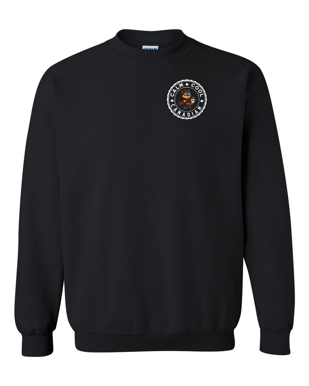 Calm Cool Rosie Sunglasses Left Chest and Back Crewneck - Gildan Canada (sewn Internationally)