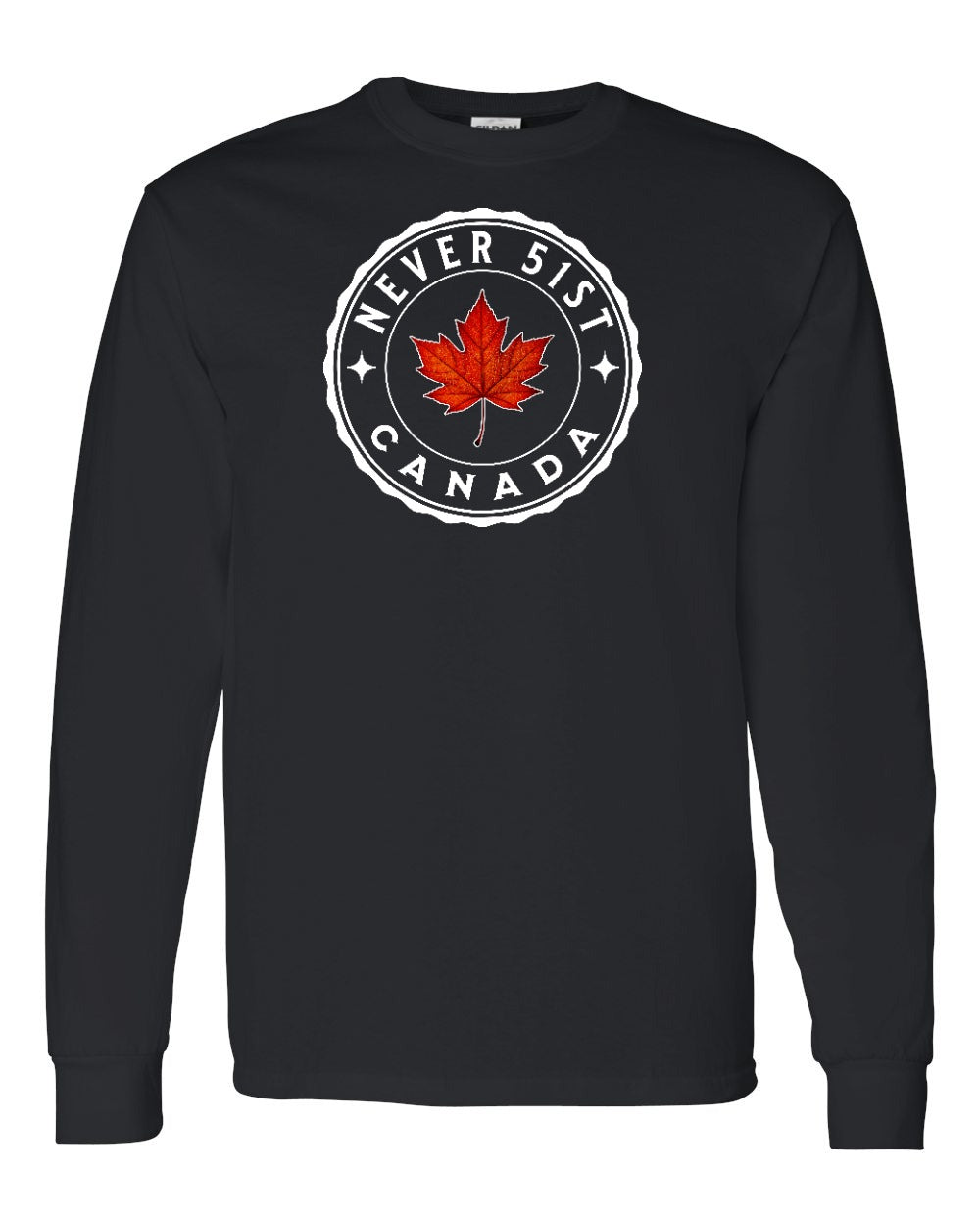 Never 51st Leaf Full Long Sleeve - Gildan Canada (sewn Internationally)