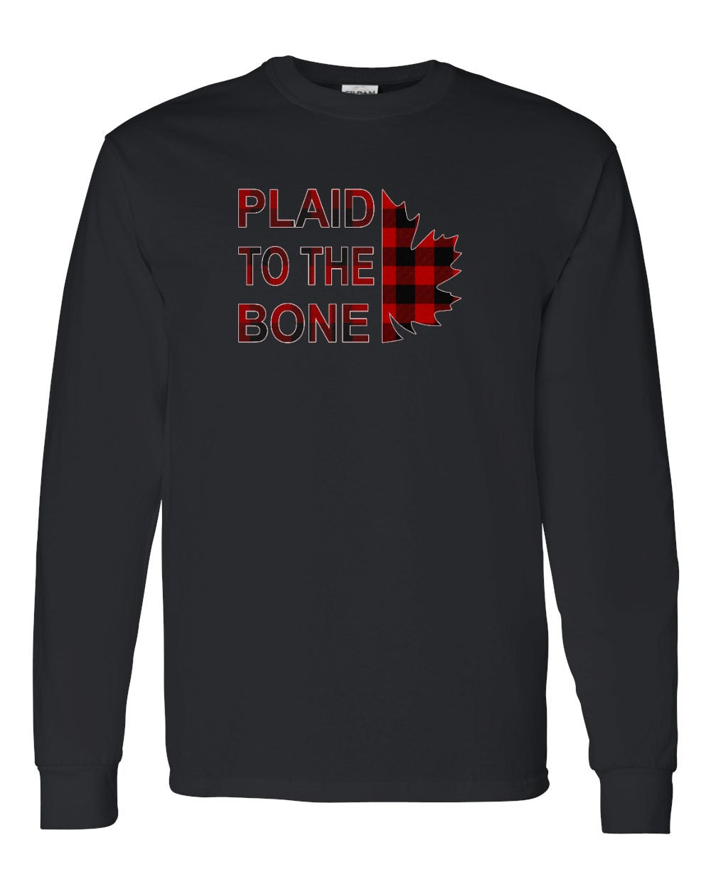 Plaid to the Bone Stacked Leaf Full Long Sleeve - Gildan Canada (sewn Internationally)