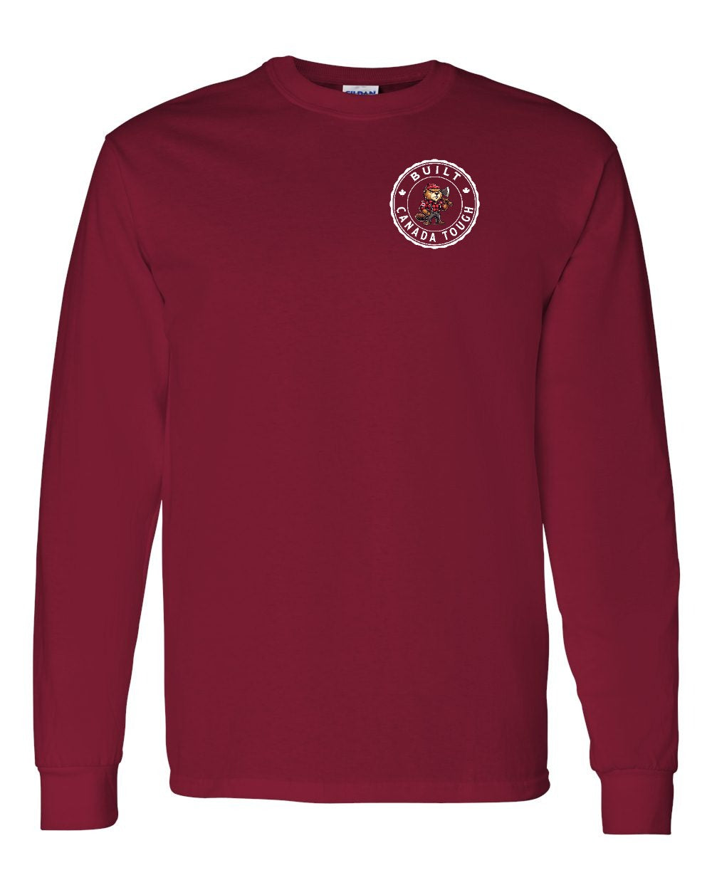 Built Canada Tough Male Beaver Left Chest and Back Long Sleeve - Gildan Canada (sewn Internationally)