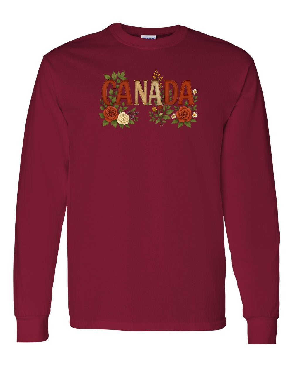 Canada Flowers Full Long Sleeve - Gildan Canada (sewn Internationally)