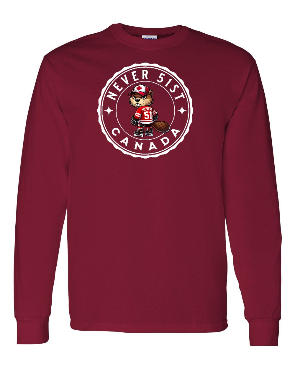 Never 51st Beaver Full Long Sleeve - Gildan Canada (sewn Internationally)
