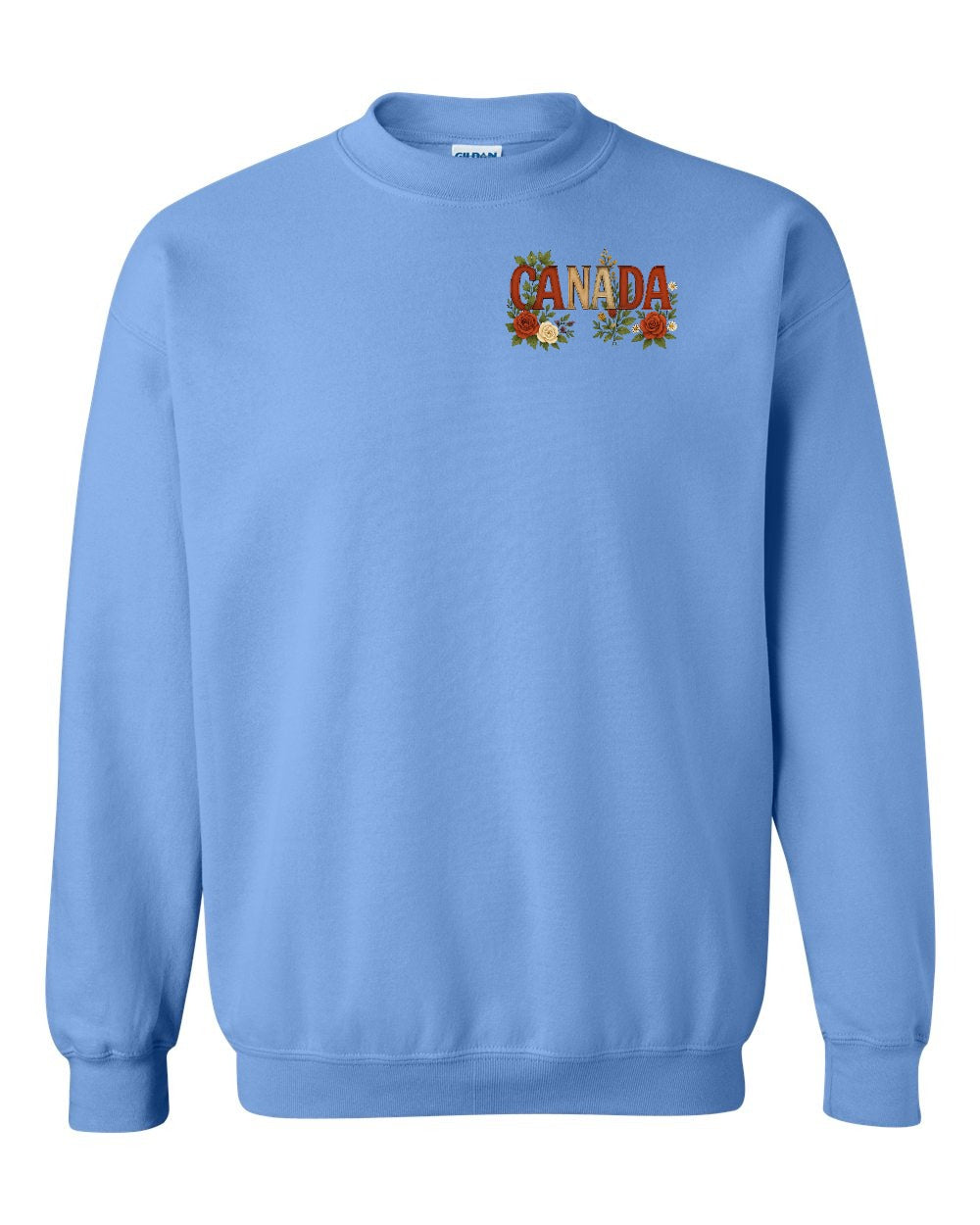 Canada Flowers Left Chest and Back Crewneck - Gildan Canada (sewn Internationally)