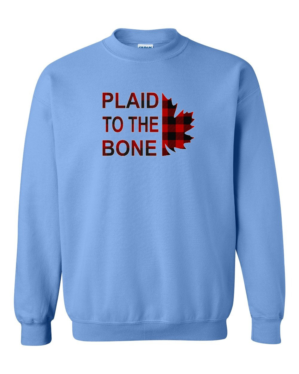 Plaid to the Bone Stacked Leaf Full Crewneck - Gildan Canada (sewn Internationally)
