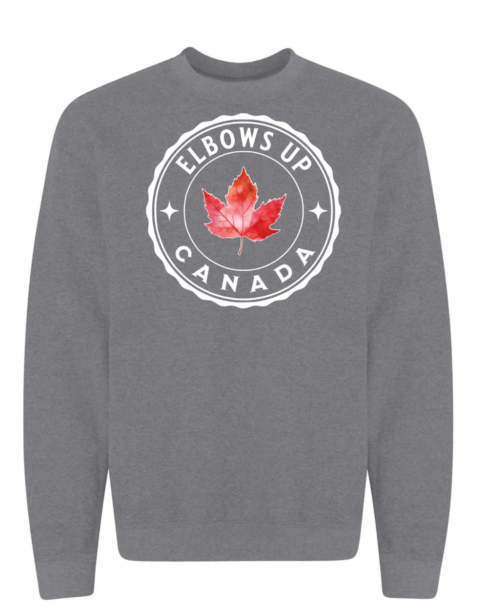 Elbows up Leaf Full Crewneck - Gildan Canada (sewn Internationally)