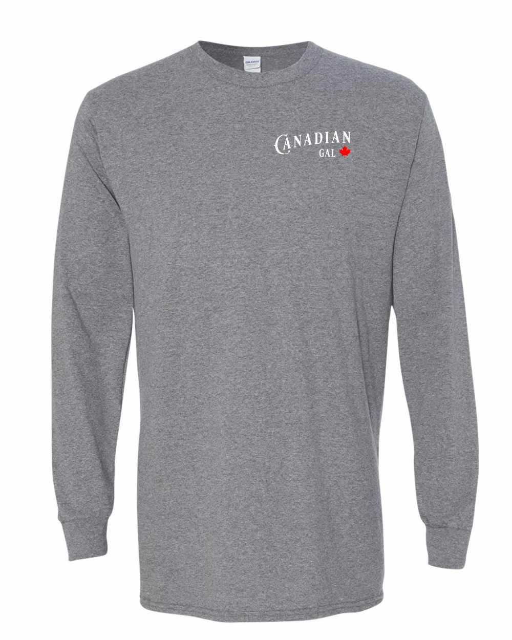 Canadian Gal Left Chest and Back Long Sleeve - Gildan Canada (sewn Internationally)