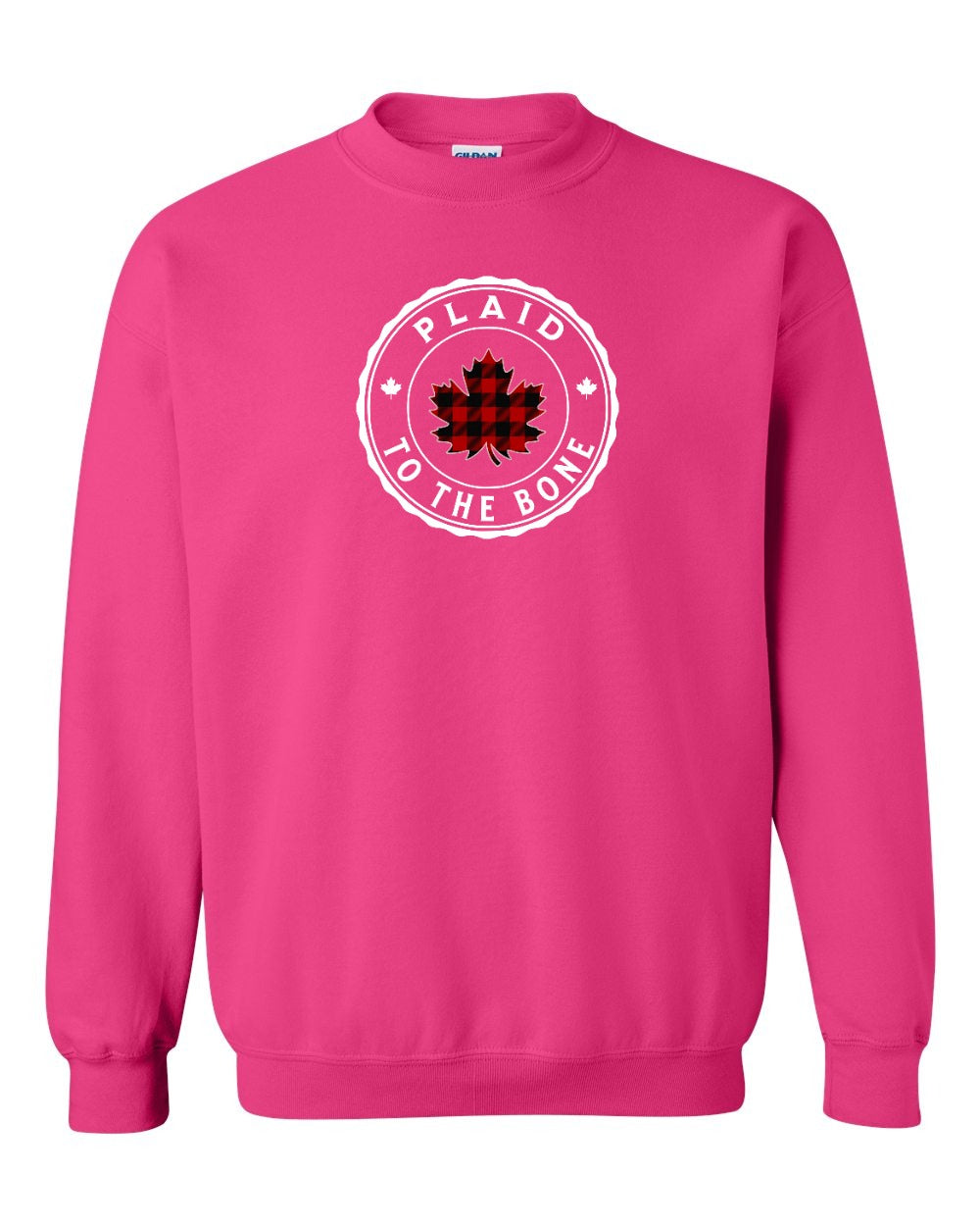 Plaid to the Bone Circle Leaf Full Crewneck - Gildan Canada (sewn Internationally)
