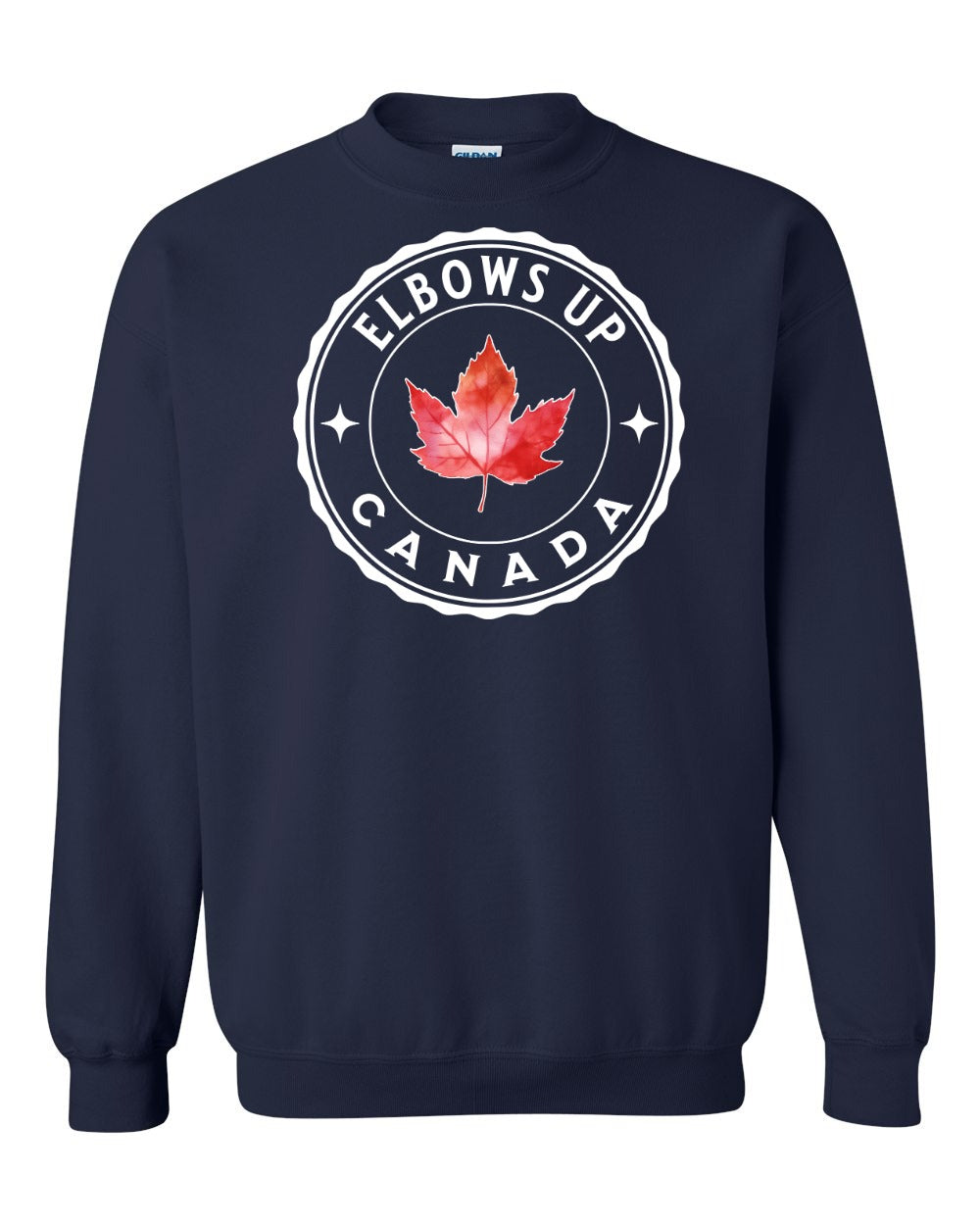Elbows up Leaf Full Crewneck - Gildan Canada (sewn Internationally)