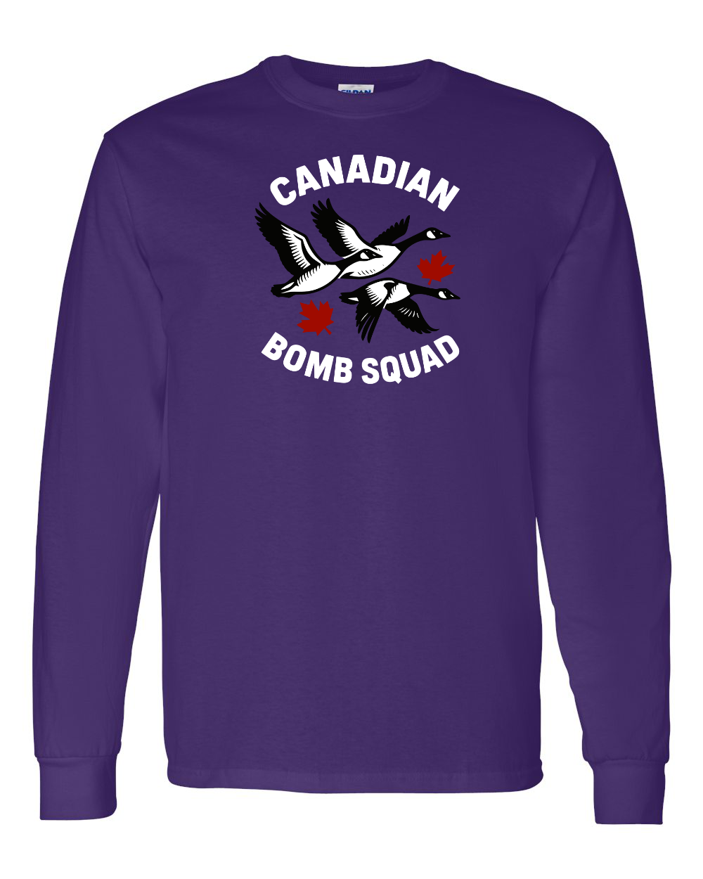 Canadian Bomb Squad Full Long Sleeve Tee - Gildan Canada (sewn Internationally )