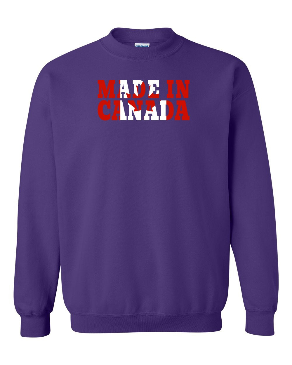 Made in Canada Flag Background Full Crewneck - Gildan Canada (sewn Internationally)