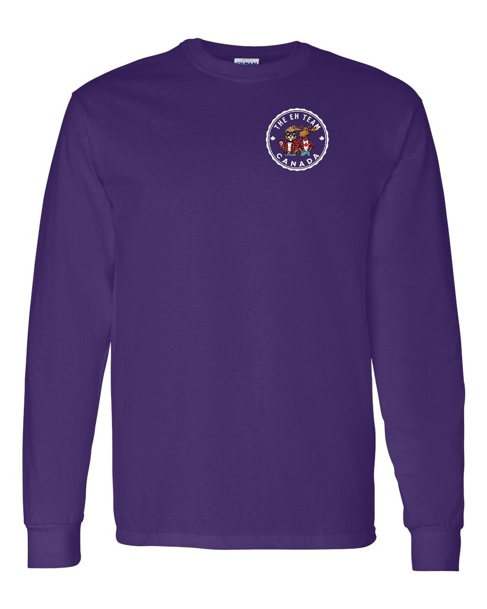 Eh Team Left Chest and Back Long Sleeve - Gildan Canada (sewn Internationally)