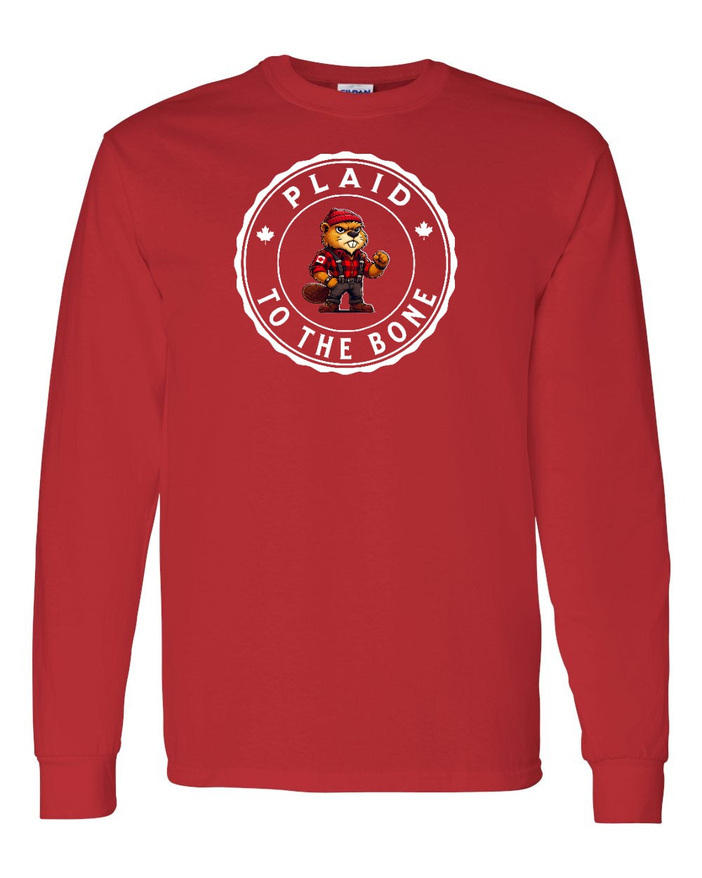 Plaid to the Bone Beaver Full Long Sleeve - Gildan Canada (sewn Internationally)