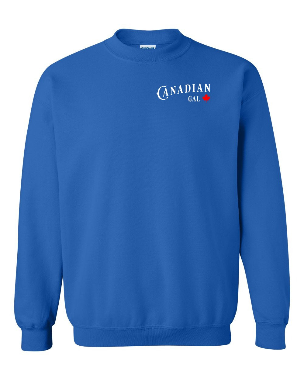 Canadian Gal Left Chest and Back Crewneck - Gildan Canada (sewn Internationally)