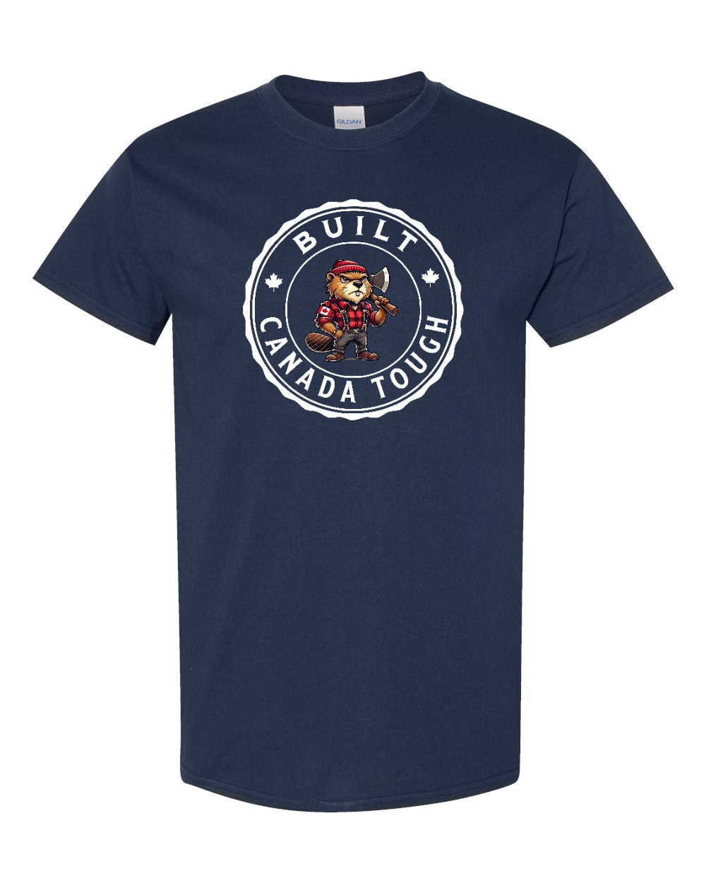 Built Canada Tough Male Beaver Axe Men's Tee - Gildan Canada (sewn Internationally)