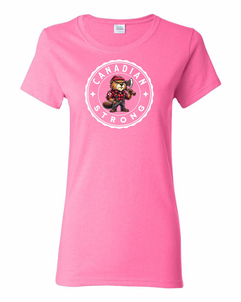 Canadian Strong Beaver Full Front Women's Tee - Gildan Canada (sewn Internationally)