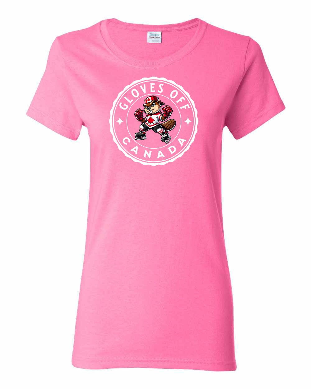 Gloves Off Beaver Full Front Women's Tee - Gildan Canada (sewn Internationally)