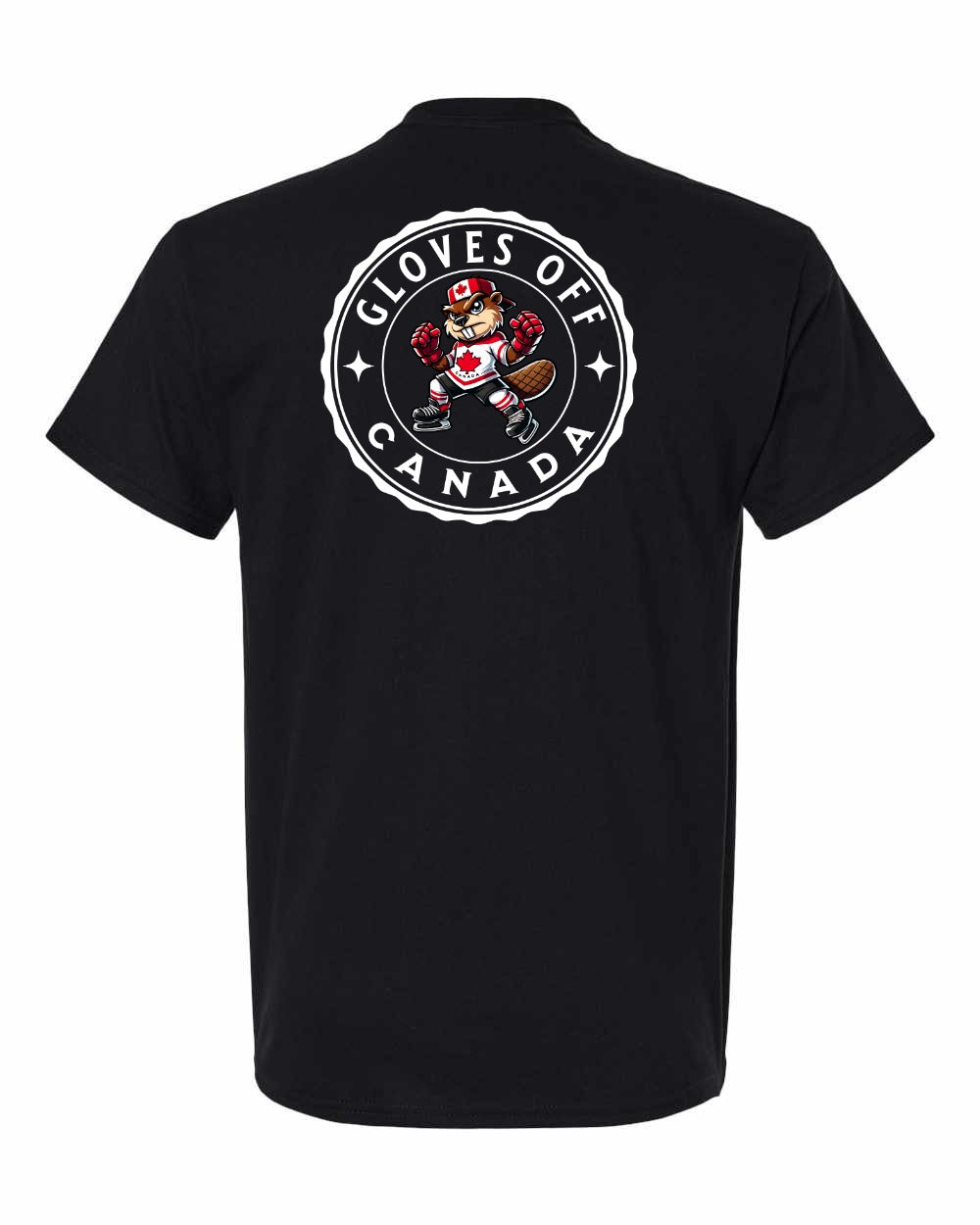Gloves Off Beaver Left Chest & Back Men's Tee - Gildan Canada (sewn Internationally)