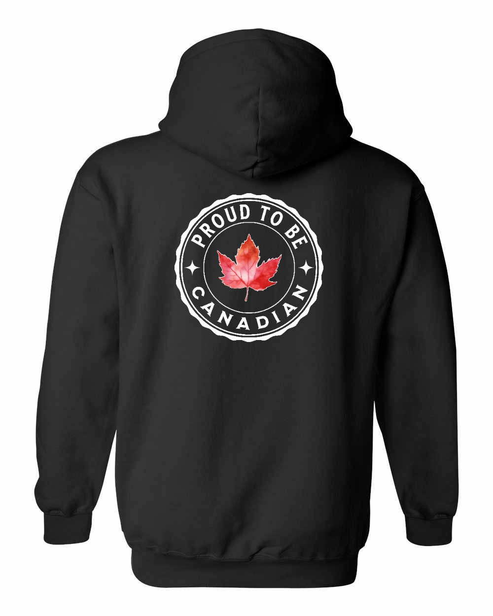 Proud to be Canadian leaf Left Chest and Back Pullover Hoodie