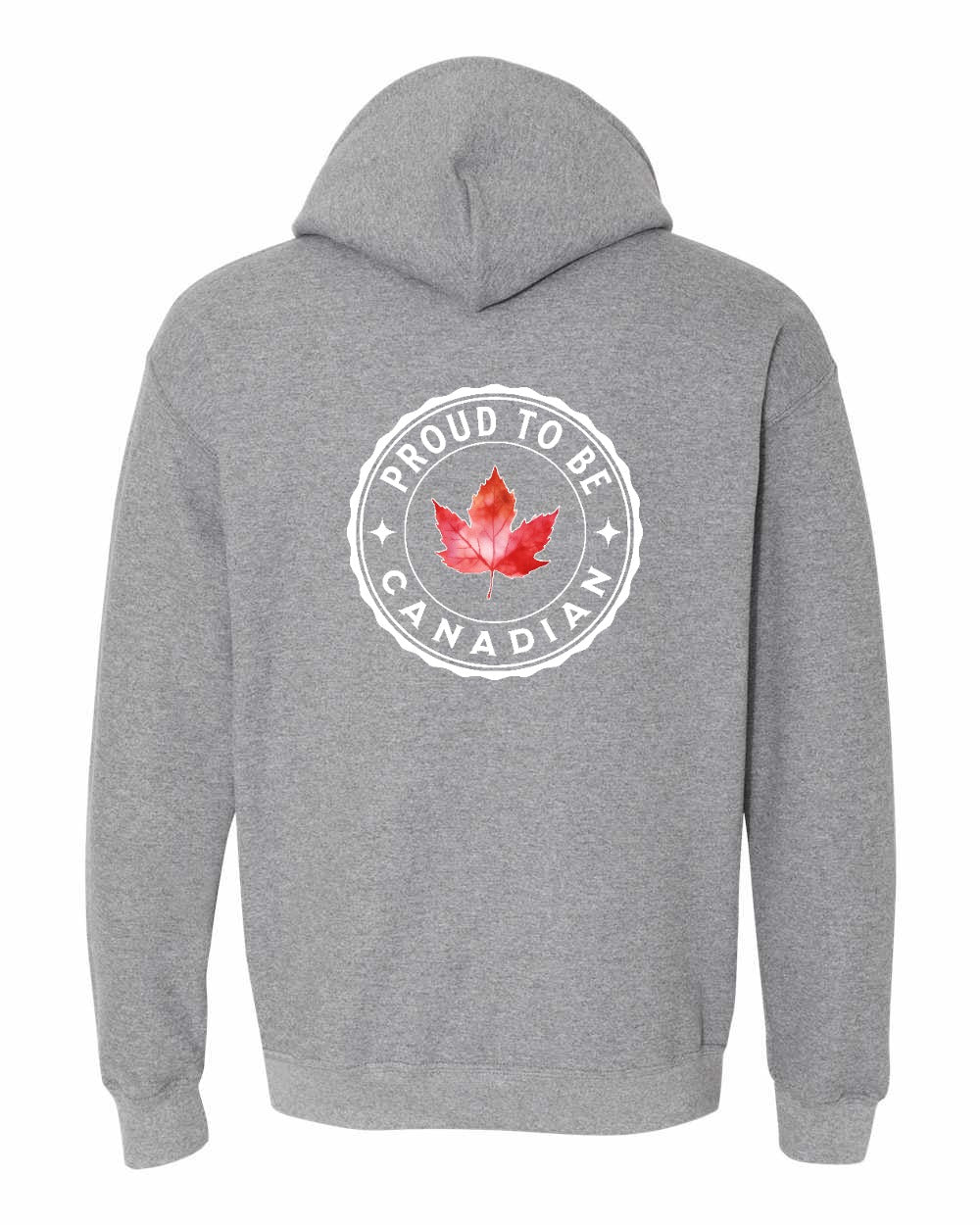 Proud to be Canadian leaf Left Chest and Back Pullover Hoodie