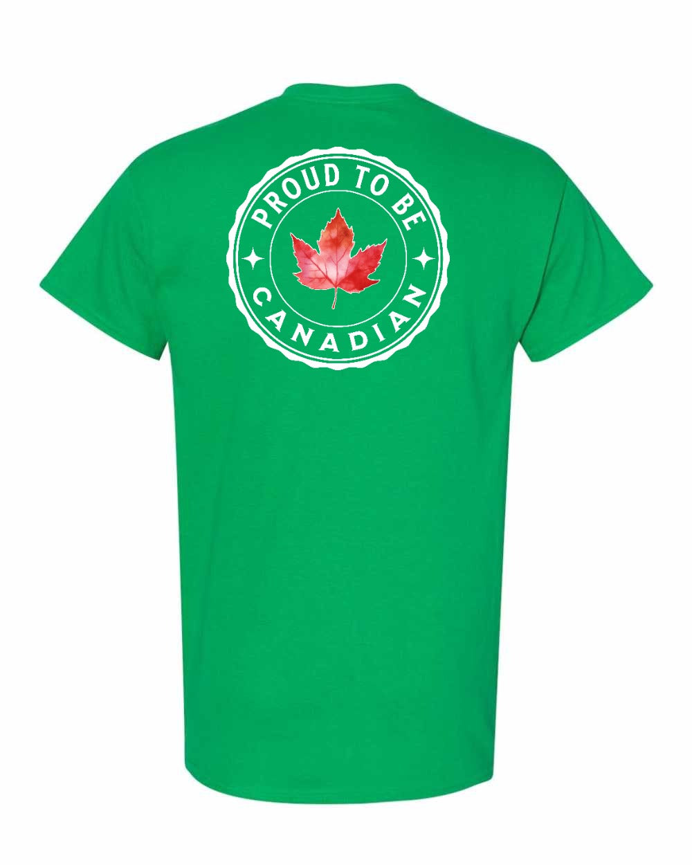 Proud to Be Canadian Leaf Left Chest & Back Men's Tee - Gildan Canada (sewn Internationally)