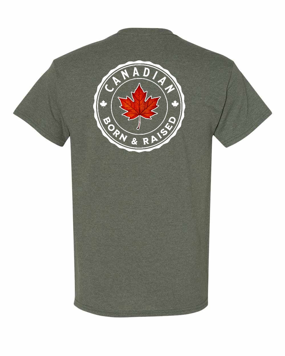 Canadian Born And Raised Left Chest & Back Men's Tee - Gildan Canada (sewn Internationally)