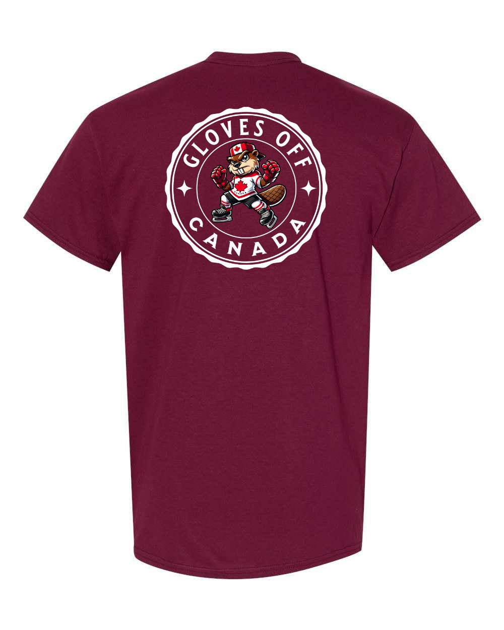 Gloves Off Beaver Left Chest & Back Men's Tee - Gildan Canada (sewn Internationally)