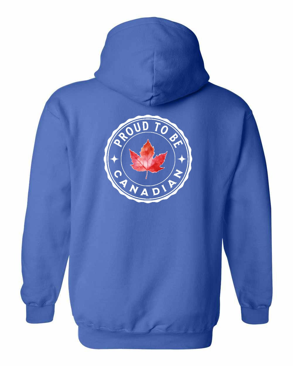 Proud to be Canadian leaf Left Chest and Back Pullover Hoodie