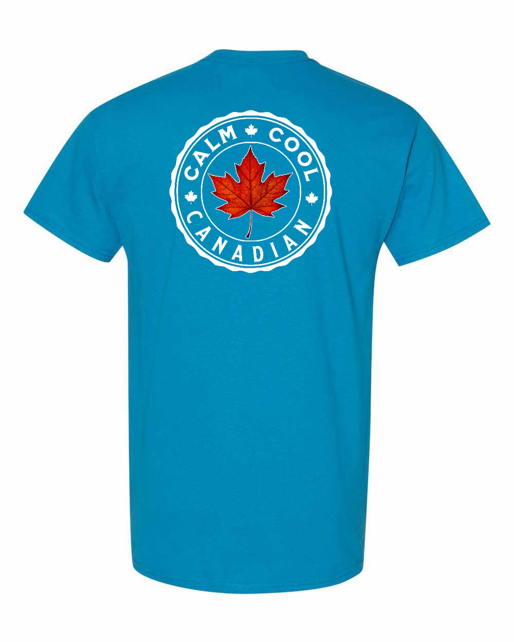 Calm Cool Canadian Leaf Left Chest & Back Men's Tee - Gildan Canada (sewn Internationally)