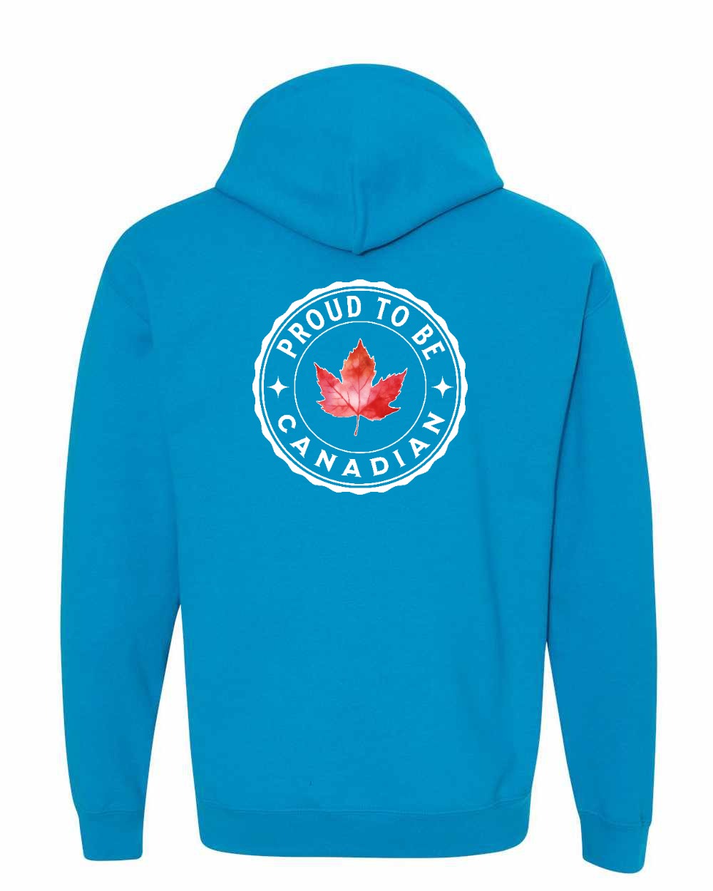 Proud to be Canadian leaf Left Chest and Back Pullover Hoodie