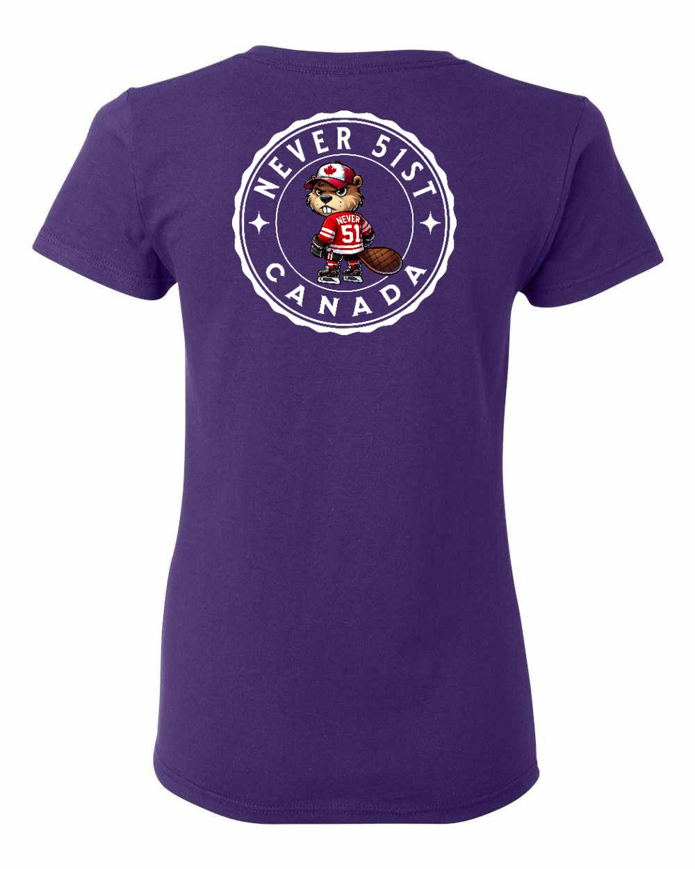 Never 51st Beaver Left Chest and Back Women's Tee - Gildan Canada (sewn Internationally)